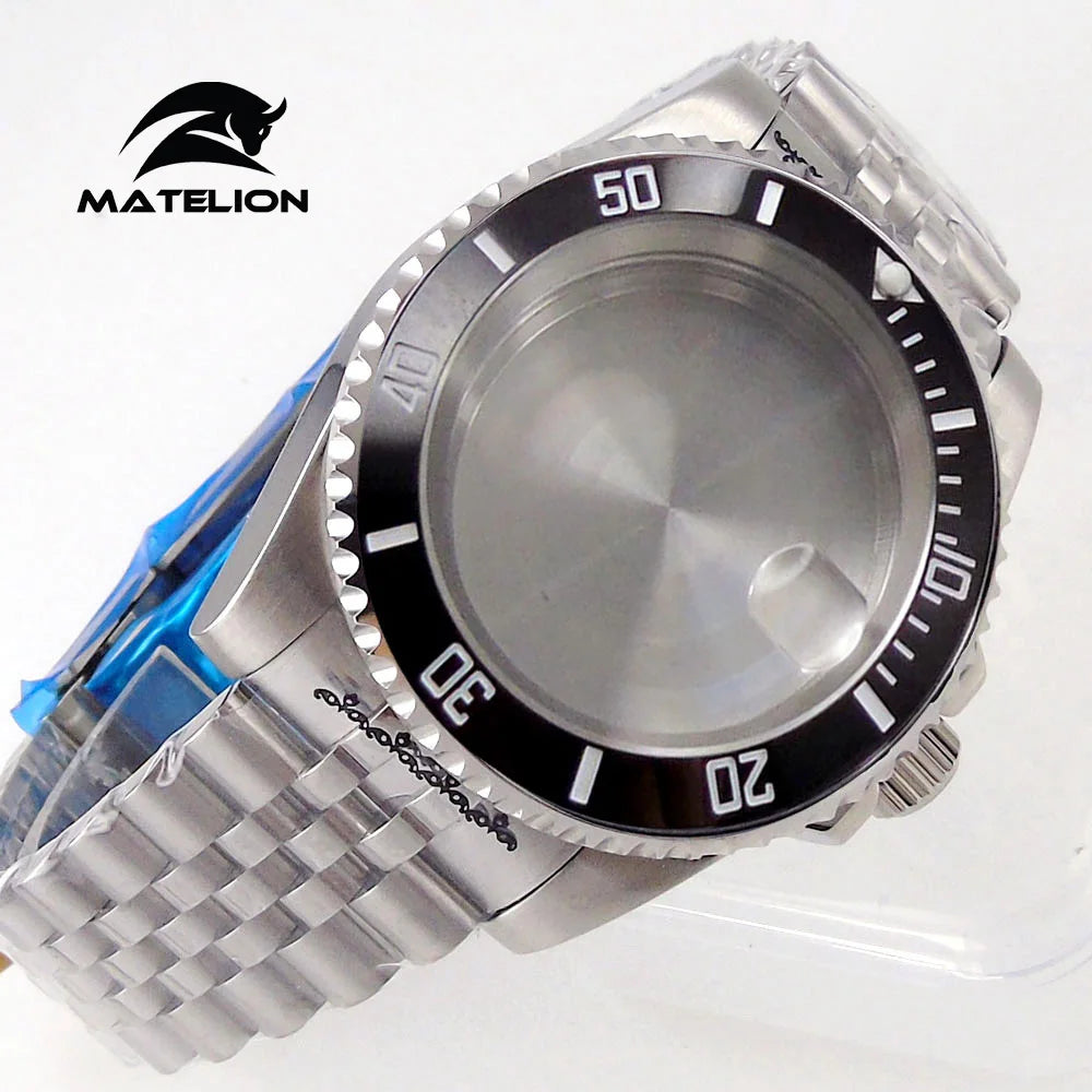 Matelion 200M Diving Case 40mm Fit NH35 NH36 NH34 GMT ETA 2824 PT5000 Watch Case Jubilee Bracelet Sapphire Glass Slide Buckle