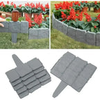10pcs Plastic Folding Fence Imitation Stone Garden Barrier Outdoor Lawn Decoration Easy Assembly Durable Splicing Fence for Yard