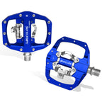 BUCKLOS MTB SPD Compatible Dual Platform Clipless Pedals, Black/Blue/Grey/Red Options