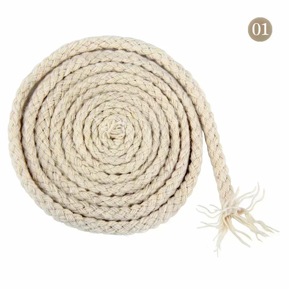 10M 5/7mm Cotton Cord for Sewing Twisted Rope Bag Strap Weave Cords Woven String Home Textile Decoration Ropes Craft Accessories