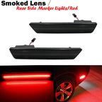 For Dodge Challenger 2008-2014 Clear & Smoked Lens LED Side Marker Lights Dual Row Amber Front Red Rear Side Fender Reflector