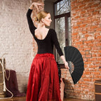 Boots on The Ground Fan,Large Holographic Folding Hand Fan, Clap Fans for Line Dancing,Foldable Craft Holding Hand Fan