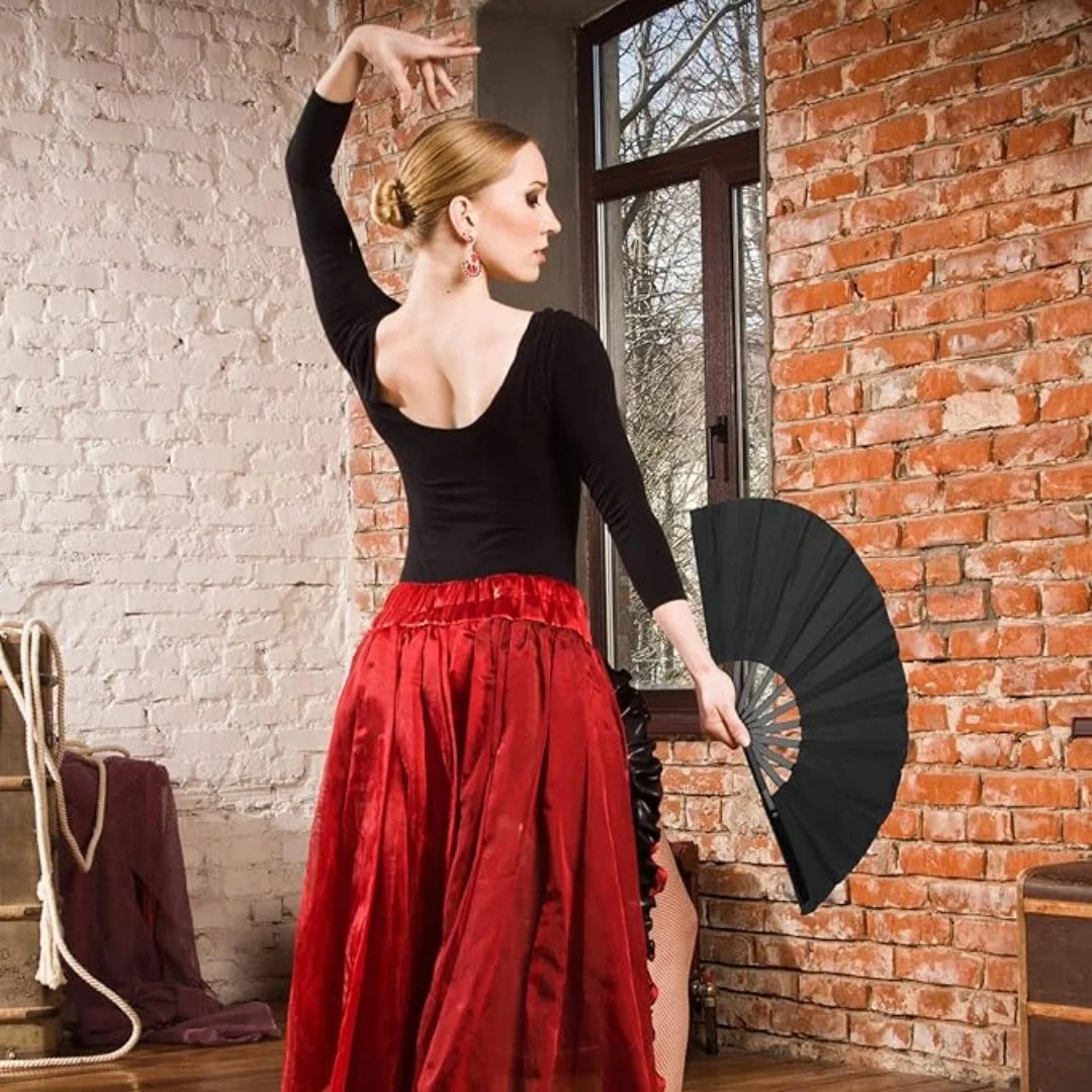 Boots on The Ground Fan,Large Holographic Folding Hand Fan, Clap Fans for Line Dancing,Foldable Craft Holding Hand Fan