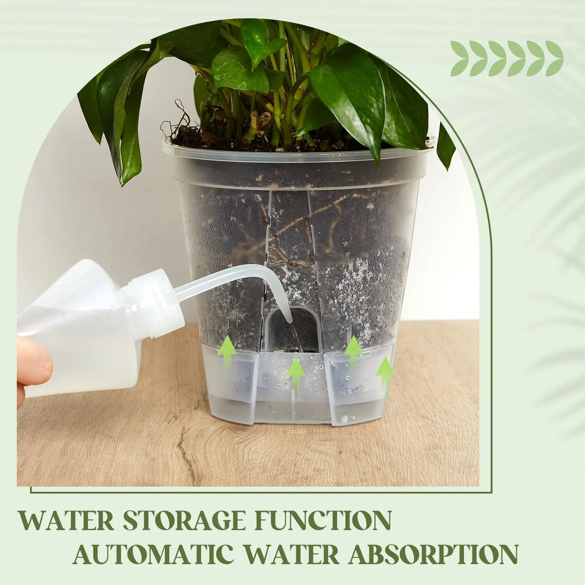 5Pcs Self-watering Pot Transparent Flowerpot with Reservoir Indoor Planter for Plants  Plastic Orchid Pot Home Bonsai Decor