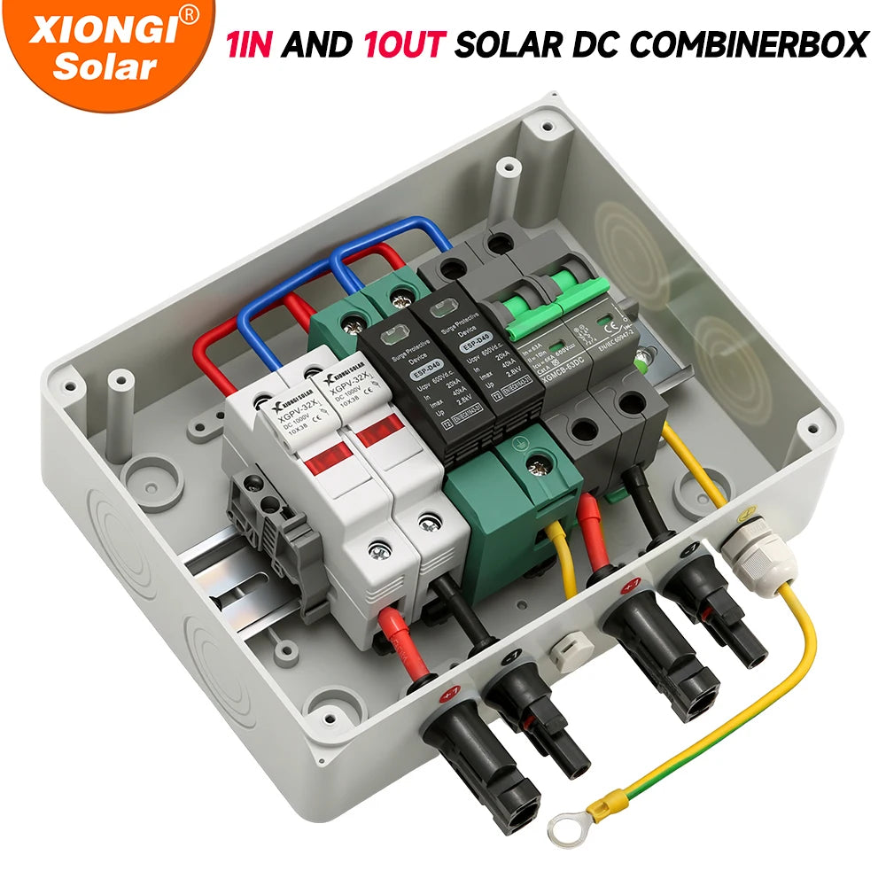 Solar photovoltaic PV Combiner Box With Lightning Protection 1 in 1 out DC 600V Fuse MCB SPD Waterproof Box IP65 Wholesale