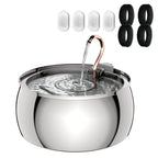 4L Stainless Steel Pet Cat and Dog Drinking Fountain Ultra-Silent Water Pump Suitable for Multiple Pet Drinking Bowls