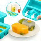 1PC 2/4/6Grid Silicone Freezer Mold with Lid Refrigerated Food Storage Box Food Box Ice Tray Mold Ice Box Fresh-keeping Box