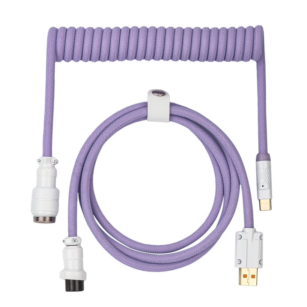 EPOMAKER Mix Pro Coiled USB-C Keyboard Cable 1.5m Double Sleeved, Detachable 4-Pin Aviator