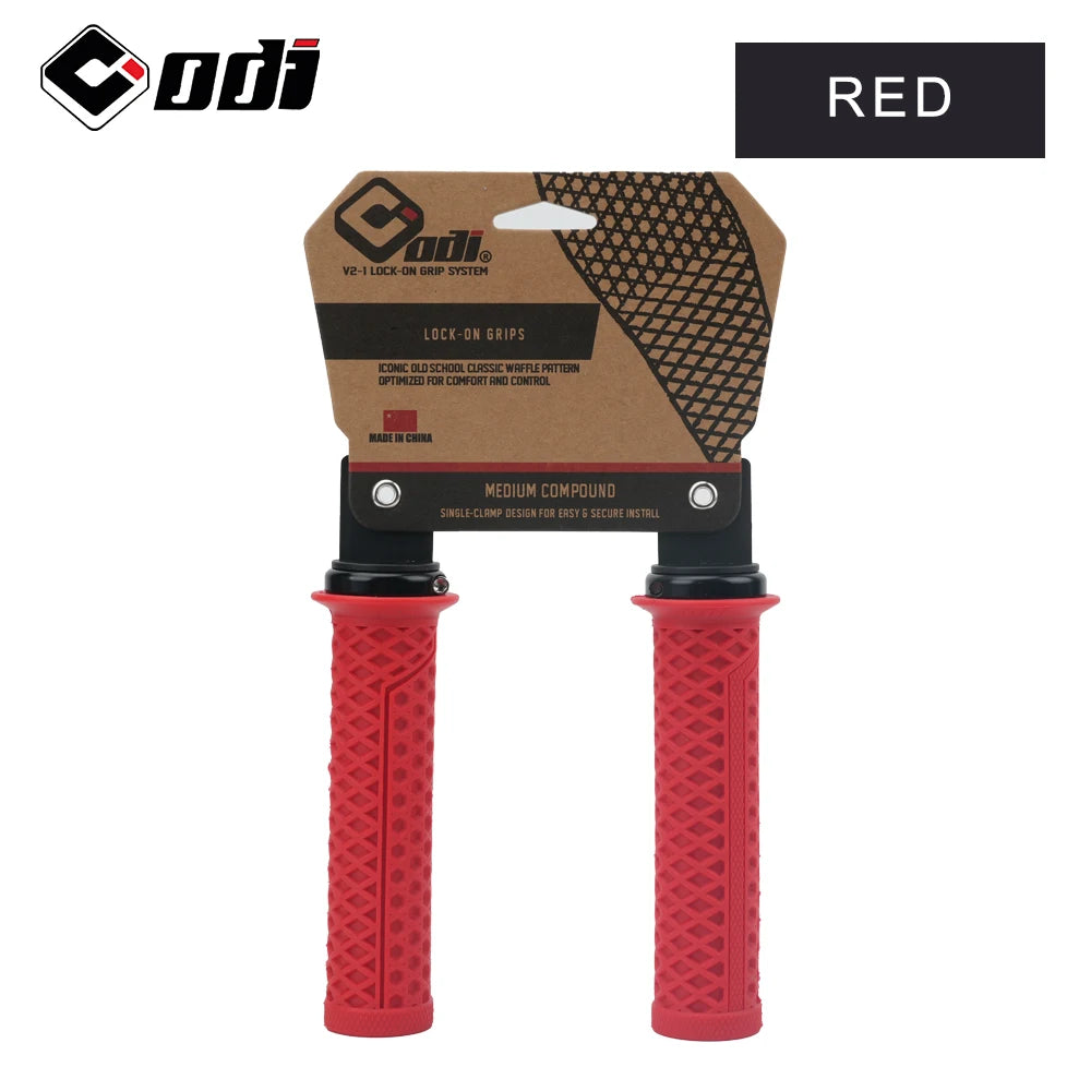 1Pair ODI Lock-on Silicone Mountain Bike Grips Shock-Absorbing Anti-Slip Comfortable Handlebar Covers for MTB/Cycling Parts