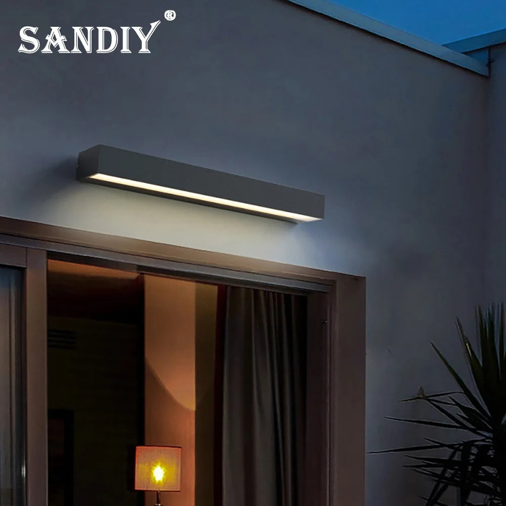 SANDIY Outdoor Wall Light Sconce IP65 Waterproof, Black/White 20/30/50cm Warm/Cold
