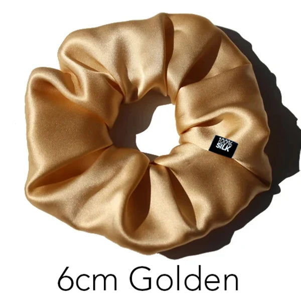 Mulberry Silk Oversized Scrunchie Hair Tie 6cm Elastic Ponytail Holder, Baby Blue