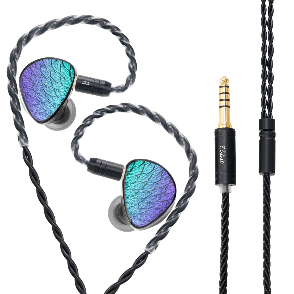 Celest Wyvern Black Remaster 10mm LCP 2.0 Diaphragm Custom Dynamic Driver in Ear Earphones with MIC Cable Headphones