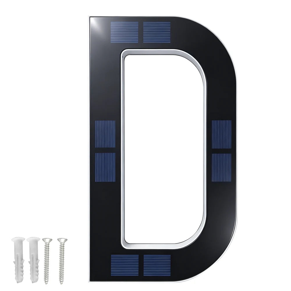 12CM Solar Lighted House Number Outside Light-up LED Address Number Waterproof House Number Light Address Sign Home Decor