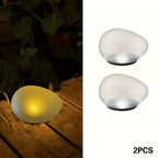 Solar stone ground light outdoor waterproof ABS garden pathway lamp, warm/white, 1pc/2pcs
