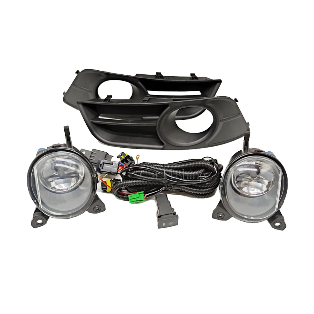 Car LED Fog Lights Fog Lamp cover For Toyota Corolla 2004 2005 2006 European Version Harness Wiring Cover Grille Halogen bulb