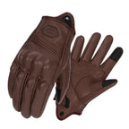 Vintage Leather Motorcycle Gloves Summer Breathable Unisex Biker Gloves With Anti-Slip Ventilation Design Motorbike Ride Glove