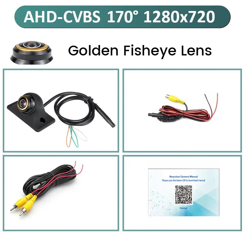 AHD 1920x1080P Car Rear View Camera 170 Fisheye Lens Full HD Night Vision Vehicle Reversing Front Cameras Aviation Head Wiring