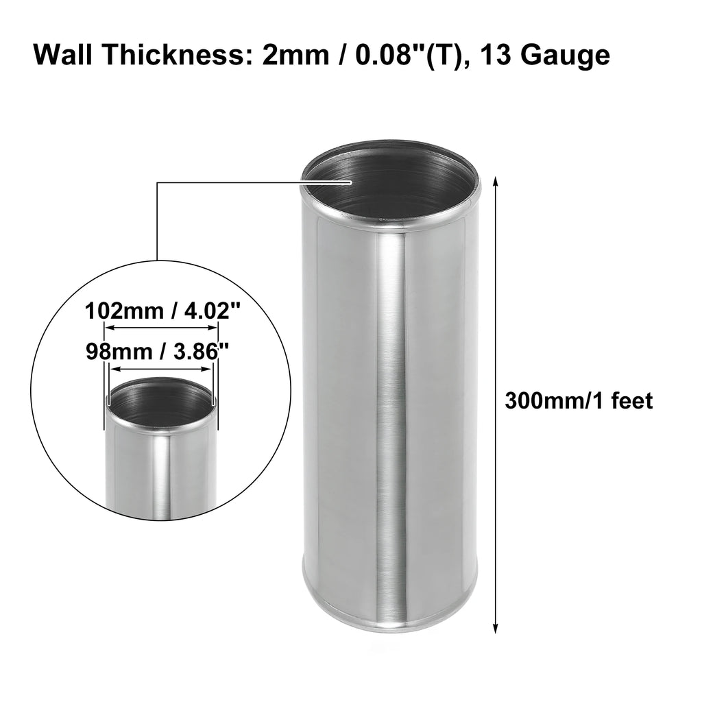 uxcell Aluminum Intercooler Pipe Straight Tube 300mm Length, OD 38mm (ID 33mm)