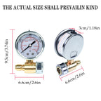 3/8 "stainless steel brass, quick insert shock-proof pressure 5000PSI Pressure washer Pressure gauge red pointer, high precision