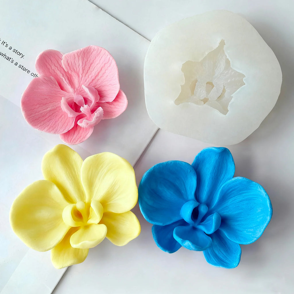 Phalaenopsis Orchid Flower Silicone Mold 3D Petal Candle Mold DIY Aromatherapy Plaster Cement Wax Craft Home Decor Mould