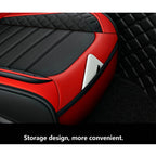 Universal Faux Leather Front Car Seat Cover, Easy-Clean Comfort Fit - Black/Red/White