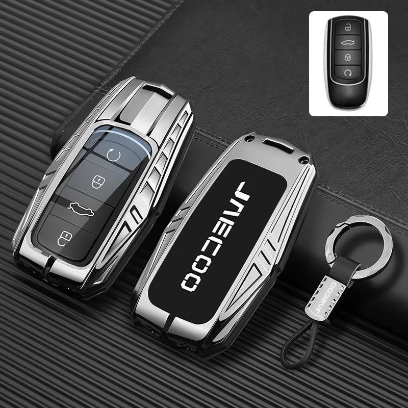 Car Zinc Alloy Silicone Key Case Holder Cover Chain For Chery JAECOO Omoda 5 Tiggo 7 8 9 Plus Pro Arrizo 6 8 Car Styling Remote