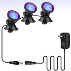 IP68 Waterproof Underwater LED Lights 12V RGB Multicolour Aquarium Light Garden Fountain Pond Fish Tank Swimming Pool Spot Lamp