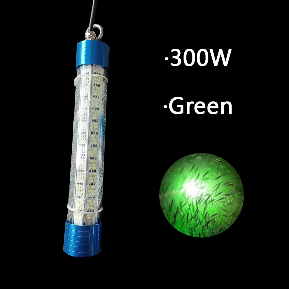 1pc 150W-300W high-power underwater fish lure light, providing large-scale underwater illumination at night to attract fish, 12V