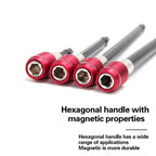 60-300mm hexagonal extension quick release self-locking connect rod red screwdriver head extension rod power tool accessory set