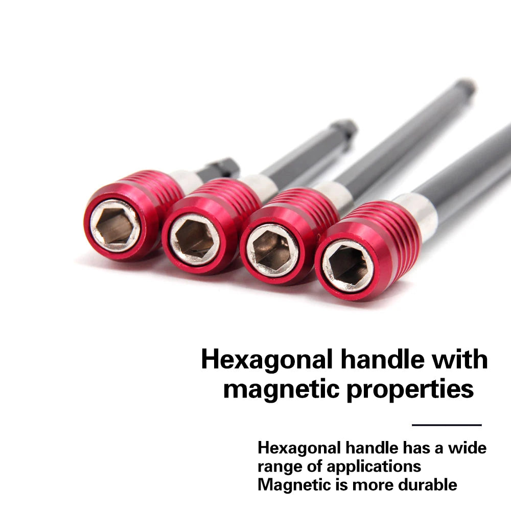 60-300mm hexagonal extension quick release self-locking connect rod red screwdriver head extension rod power tool accessory set