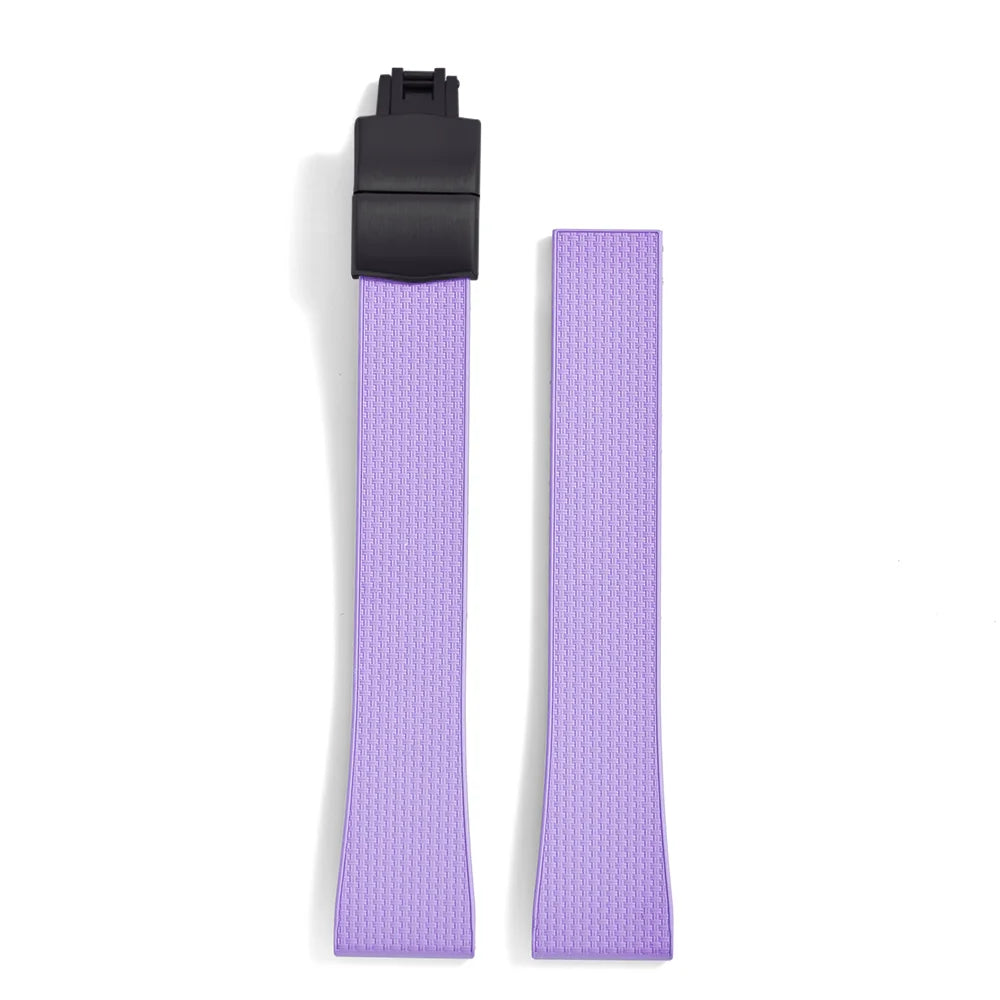 Original Stripess CTS FKM Rubber Watch Strap 20mm For D-elug FKM CTS Watchband Quick Release Silver Butterfly Buckle Cut To Size