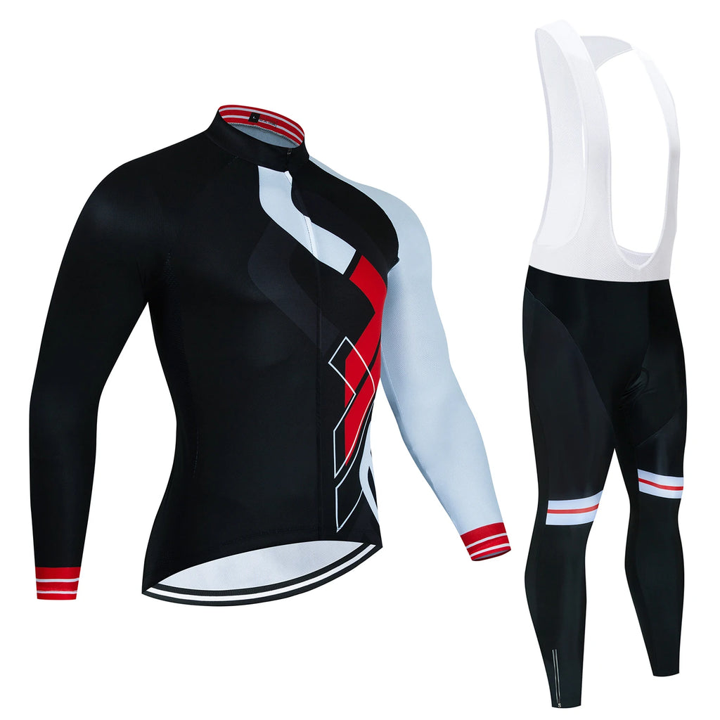 Warm Winter Thermal Fleece Cycling Jersey Sets Men Outdoor Riding MTB Ropa Ciclismo Bib Pants Set Pro Team Cycling Clothing 2025