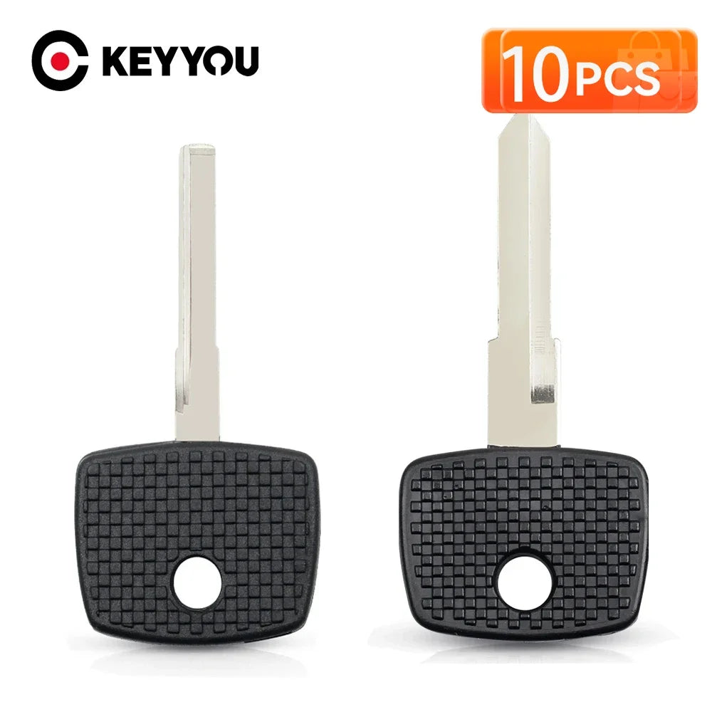 KEYYOU Remote Car Key Shell Case with HU64 Uncut Blade for Mercedes Benz, 10pcs