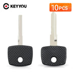 KEYYOU Remote Car Key Shell Case with HU64 Uncut Blade for Mercedes Benz, 10pcs