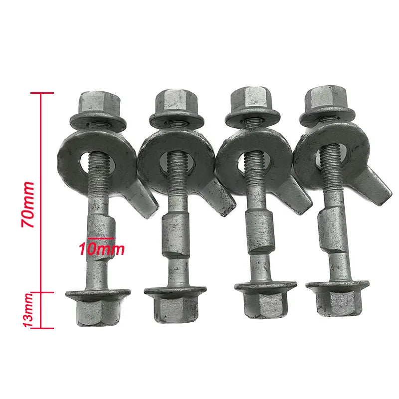 4PCS 10mm-17mm 12.9 Level Automotive Four Wheel Alignment Camber Bolt Tire Eccentric Screw Car Adjustment Repair Tools Silver