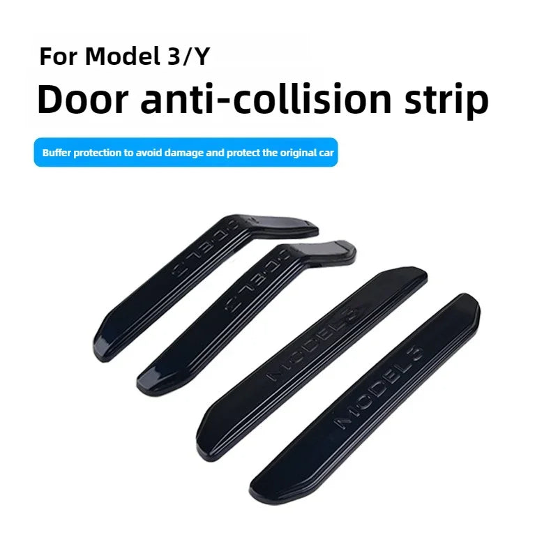 4PCS For Tesla Model 3 Y Juniper Highland 2025-2020 ABS Car Door Edge Stickers Anti-collision Strip Protection Decal Accessories