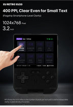Coopreme XU20 V32 64-bit Android Game Console Multi-touch Aurora Launcher 3.2 Inch IPS Display Handheld Gaming Device