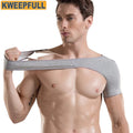 Adjustable Compression Shoulder Brace Gray, Rotator Cuff & AC Joint Support Strap 1pc