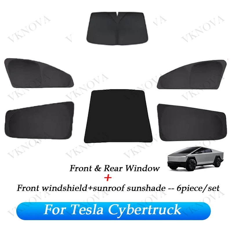 For Tesla Cybertruck 2026 23 Sun Shade Front Rear Side Window Sunshade Windshield Sun Visor Outdoor Camping interior Accessories