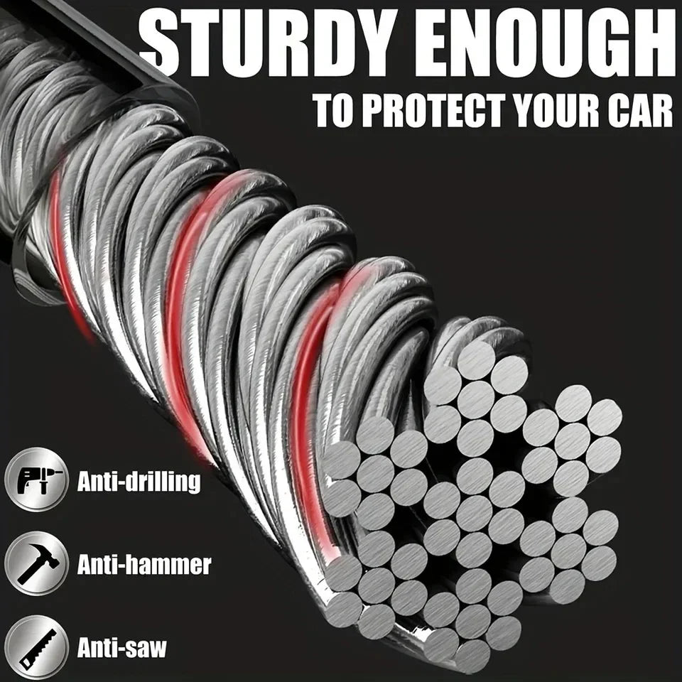 Universal Anti-theft Device Car Steering Wheel Lock Safety Belt Buckle Lock Steel Cable Lock Steel Wire Rope Lock Car Security