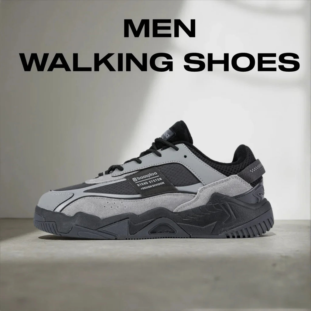 Baasploa Men Walking Sneakers New Fashion Leather Waterproof Comfortable Shoes Male Casual Non-Slip Wear-Resistant Tenis Sh