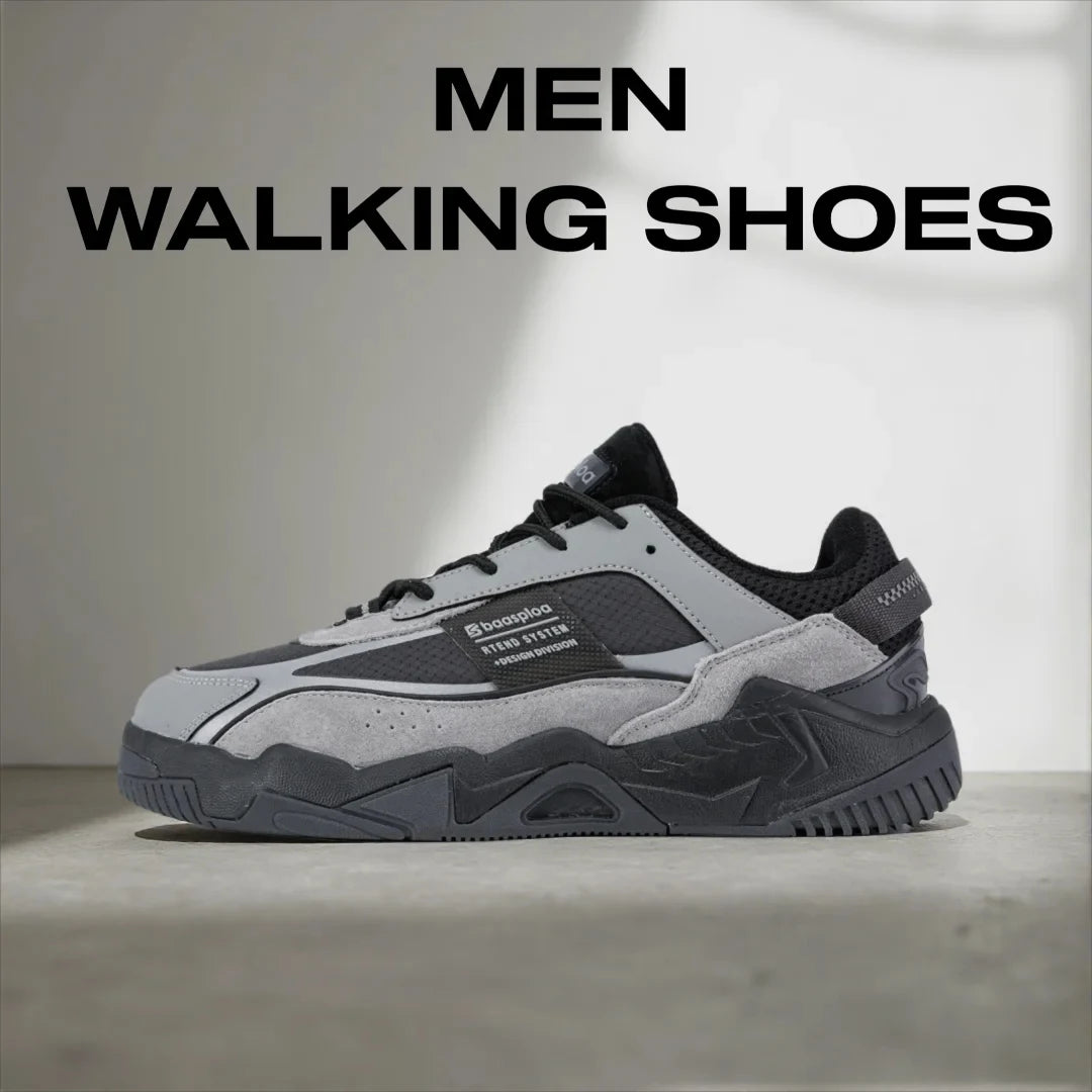 Baasploa Men Walking Sneakers New Fashion Leather Waterproof Comfortable Shoes Male Casual Non-Slip Wear-Resistant Tenis Sh