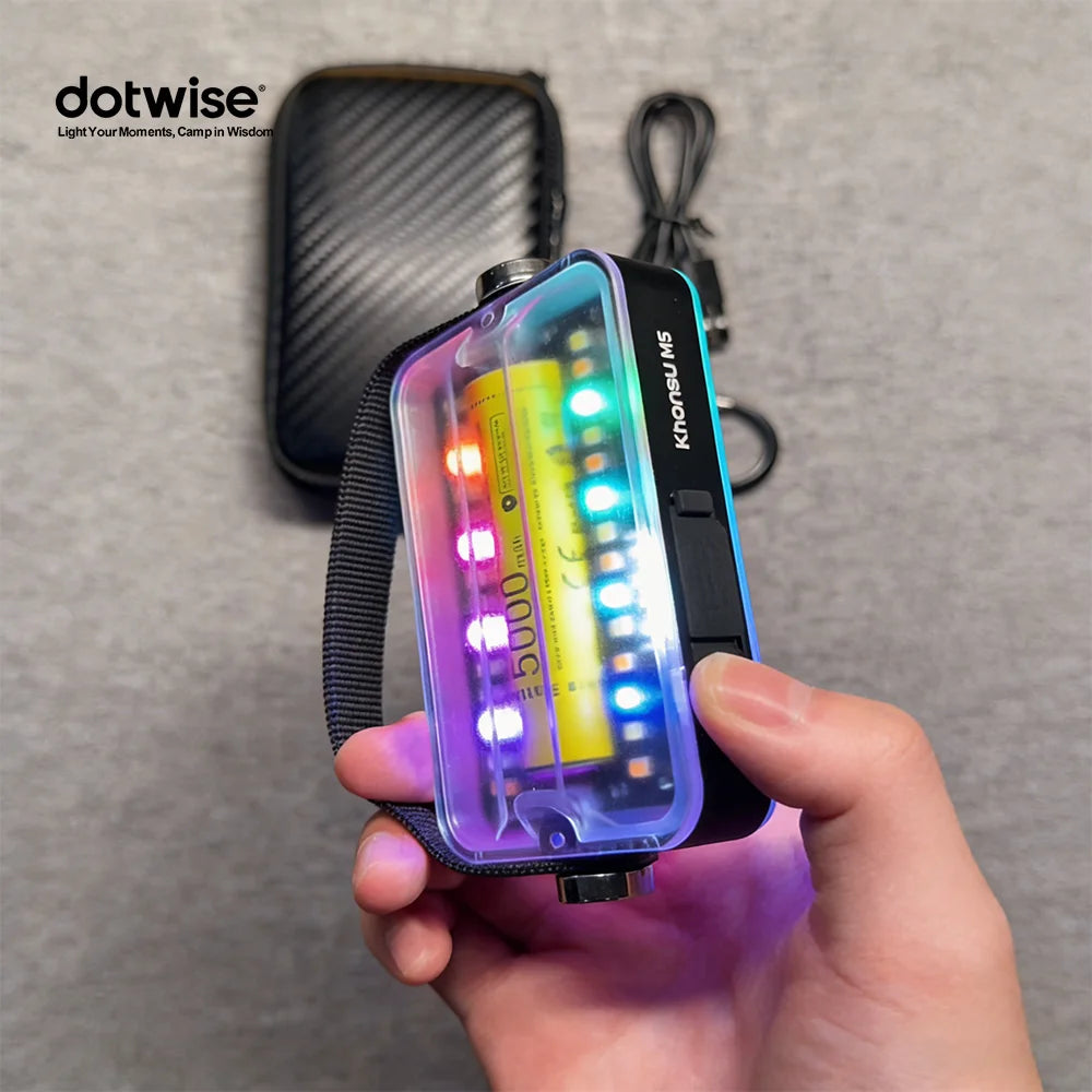 5000mAh Rechargeable Outdoor Camping Light M5 Double-sided Camping Light Portable RGB Atmosphere Tent Light 6 Lighting Modes