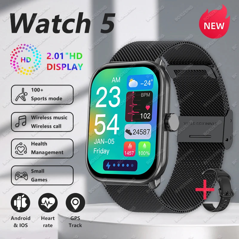 New Men Women Smart Watch AMOLED HD Heart Rate Health Monitor Sports IP68 Waterproof Bluetooth Call Smartwatches For Android IOS