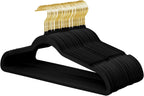 10/20Pcs 44.5cm Large Flocked Plastic Hangers, Men's Large Coat Hangers, Sturdy and Durable, Non-Slip and Non-Deformable, with Gold Hooks, High-End and Elegant
