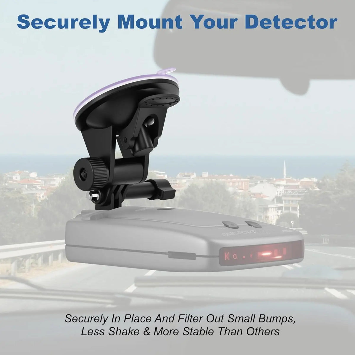 Windshield Mount for Escort Radar Detector-Suction Cup Holder for Escort Passport 9500 8500 7500 X80 X70 Solo S3 S4/STi/Redline