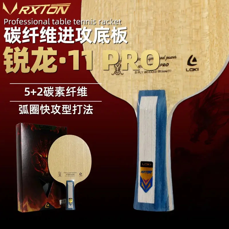 LOKI-Ryzen 11 Table Tennis Bottom Plate, Professional Grade, Thunder God Table Tennis Racket, Offensive Type 5 Wood, 2 Carbon