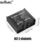 Professional DI 2 channel Audio DI Box Passive DIRECT BOX Low Noise Guitar Bass DI 1 Channel Audio Converter caja directa activa