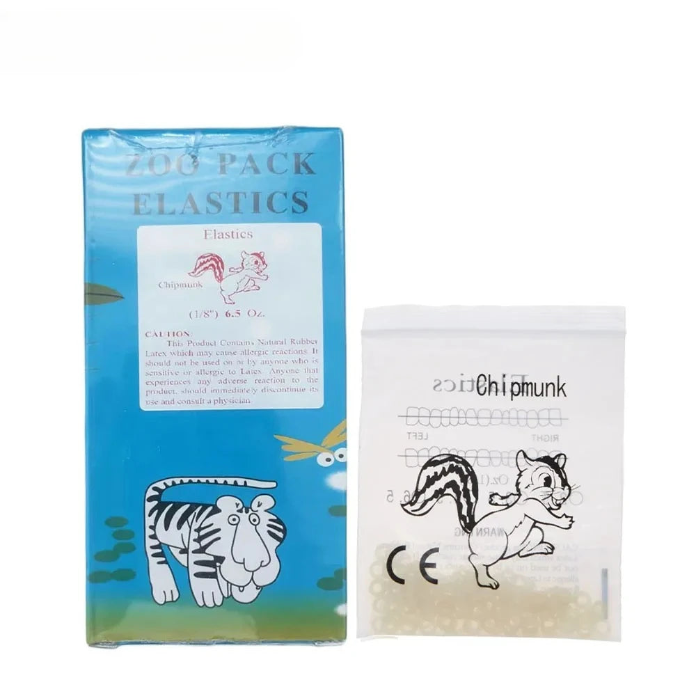 5000Pcs Dental Rubber Bands Orthodontic Ligation O-Ring For Teeth Braces Elastics Traction Rings Zoo Pack 2.5/3.5//4.5/5.0/6.5OZ