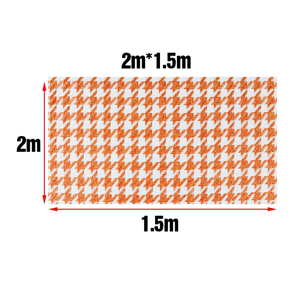Houndstooth Cotton Linen Upholstery Fabric 1x1.5m Black-White Car Seat Door Panel Headliner
